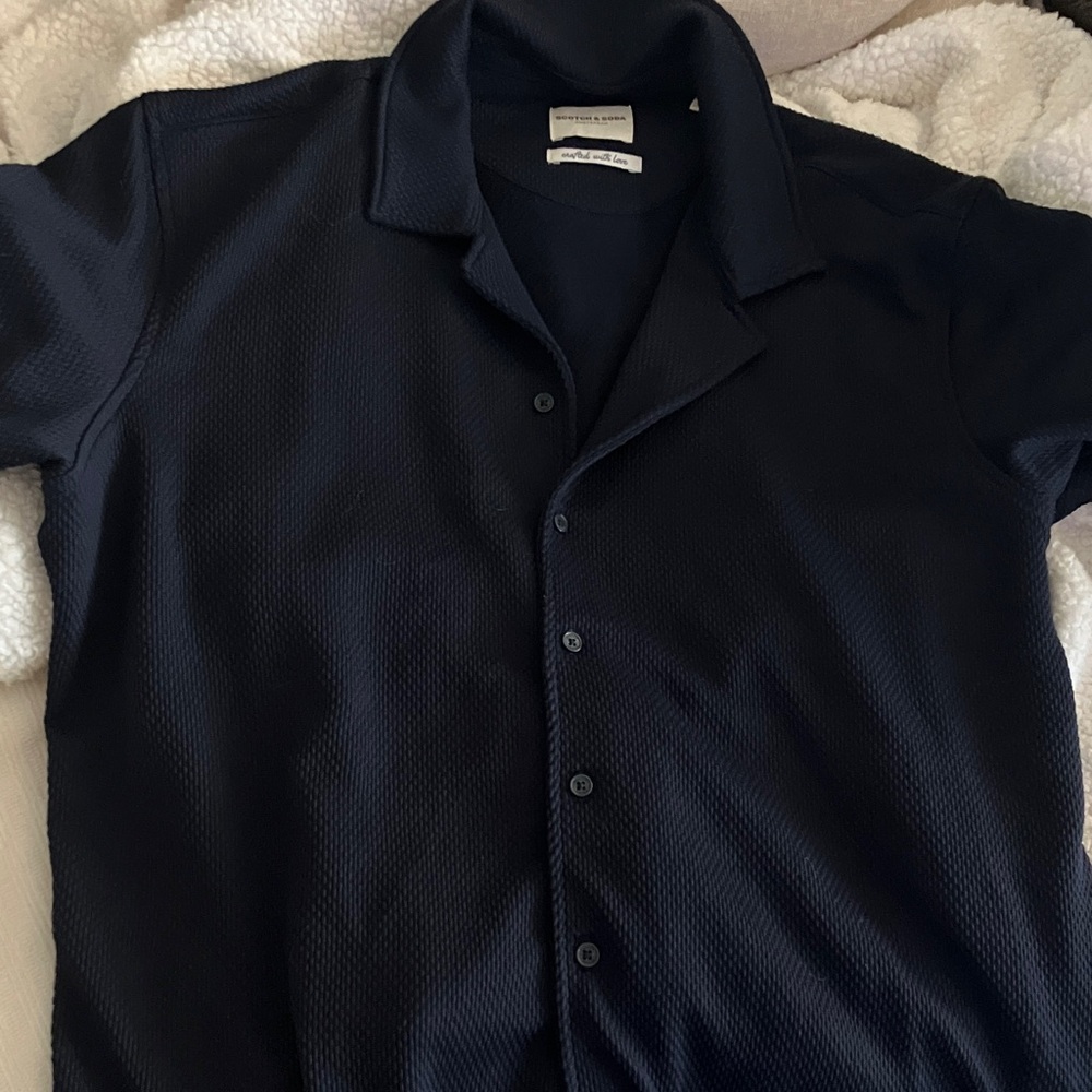 Scotch & Soda Dark Blue Casual Button Down Shirt